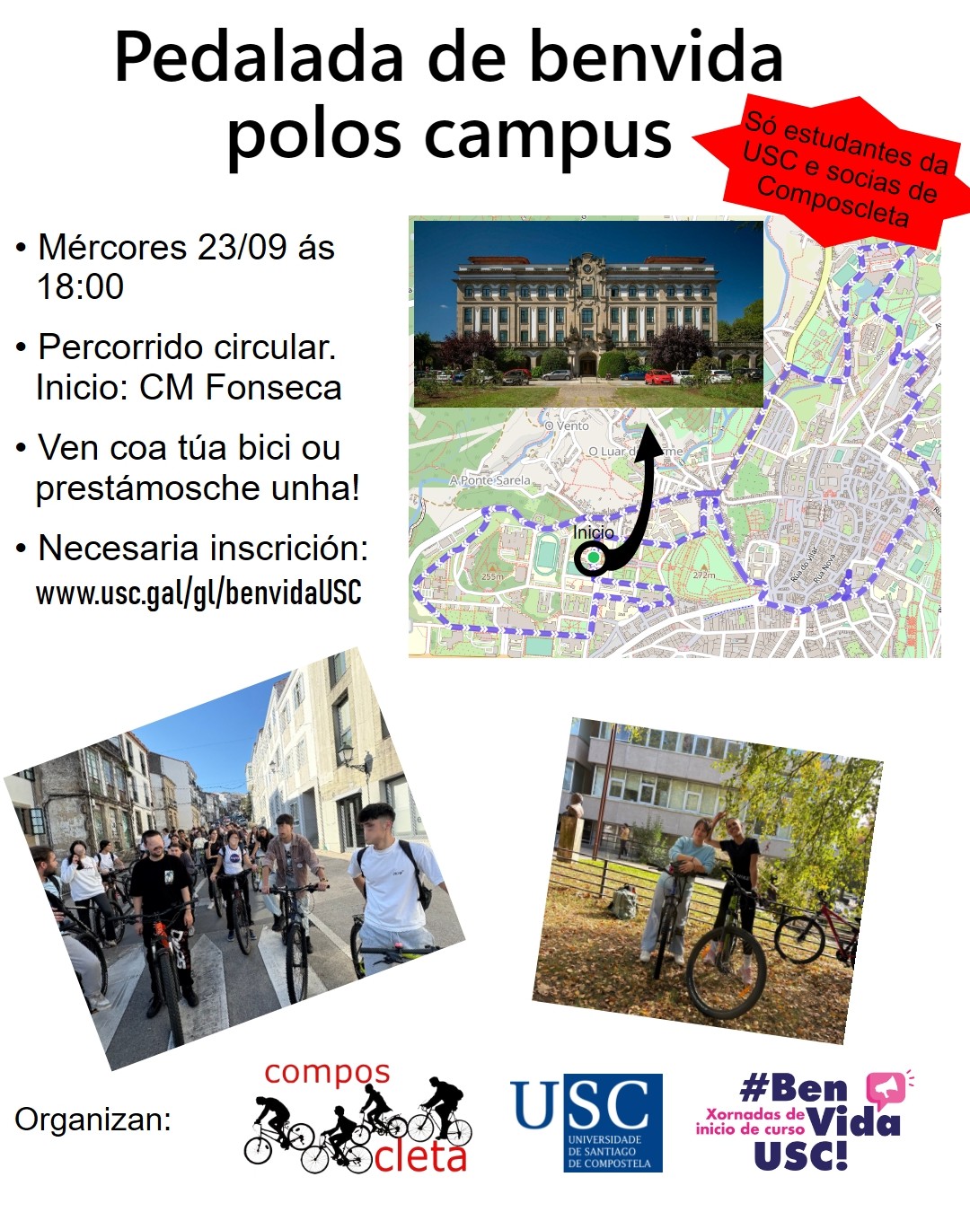 Pedalada por los campus: #BenVidaUSC y Semana Europea de la Movilidad